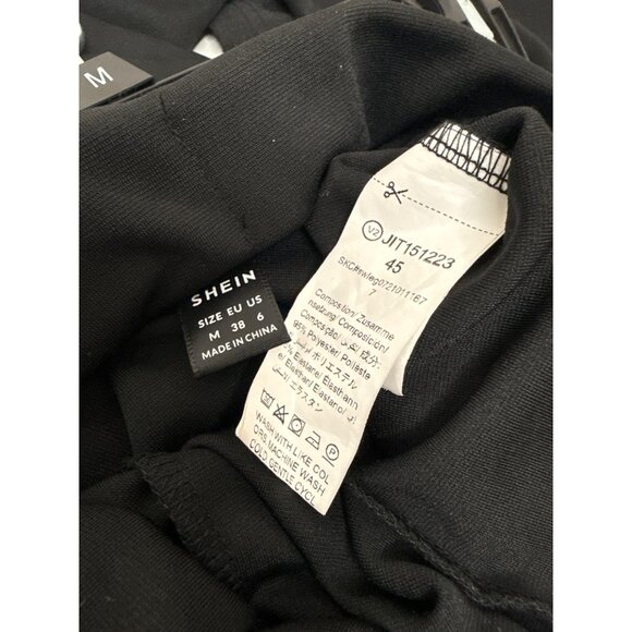 Shein Womens Black High-Waist Leggings With Gold Chain Detail - Medium - Picture 5 of 5